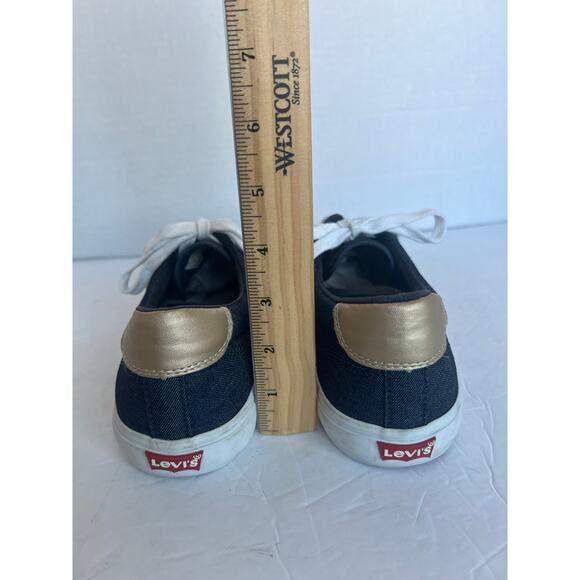 Levi's Women’s Denim Low Top Comfort Blue/White Lace Up Sneaker Shoes Sz 8 - Picture 8 of 11